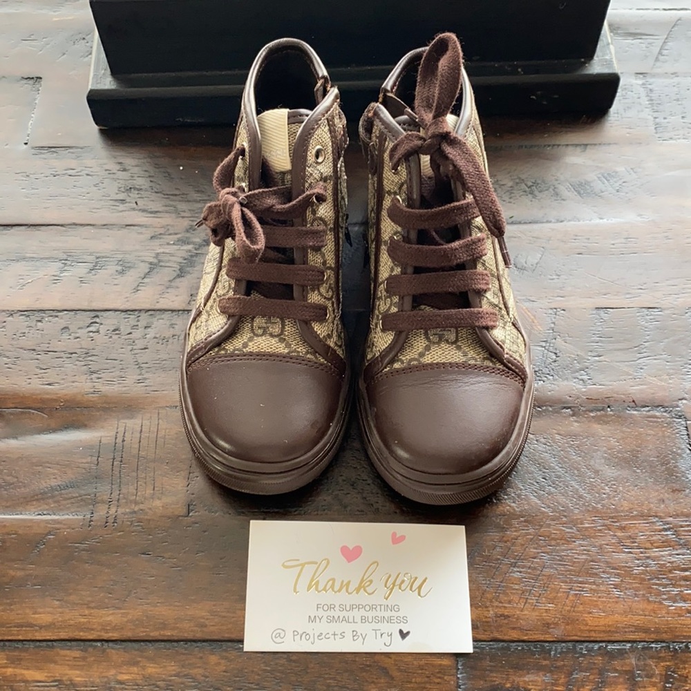Authentic Toddler Gucci Monogram Canvas Sneakers 💕😍